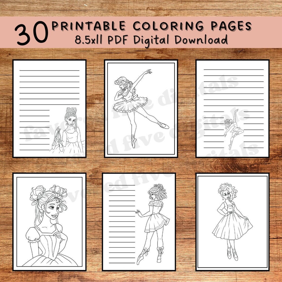 Printable Ballerina Coloring Pages Ballerina Printable Stationery ...