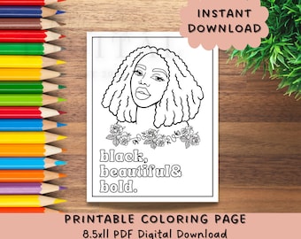 Black Girl Coloring Page| Black Women Clipart| KDP Coloring Book Interior|Coloring Page Black Girl|Black Coloring Pages|Black Women Art