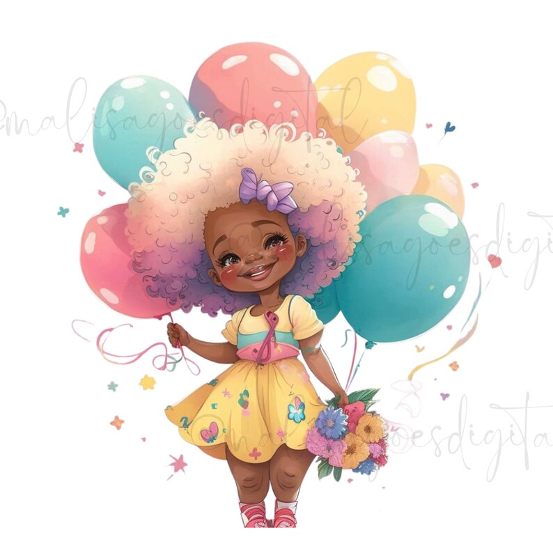Black Girl Magic PNG, Black Girl Clipart, Birthday Girl PNG, Black Girl Wall Art, Black Girl Art, Birthday Girl SVG, Black Girl Art for Kids image 3