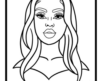 Woman Coloring Sheet Etsy