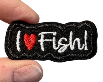 I love Fish! Embroidered Iron-On Patch