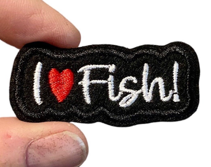 I love Fish! Embroidered Iron-On Patch