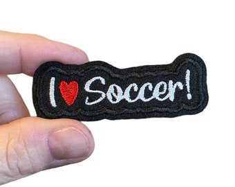 I love Soccer! Embroidered Iron-On Patch, Soccer lover Patch, Embroidery Soccer Patch