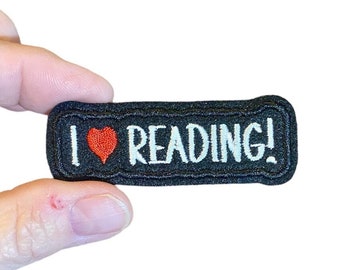 I love READING! Embroidered Iron-On Patch