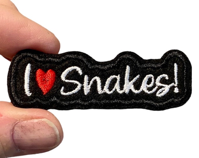 I love Snakes! Embroidered Iron-On Patch