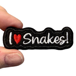 I love Snakes! Embroidered Iron-On Patch