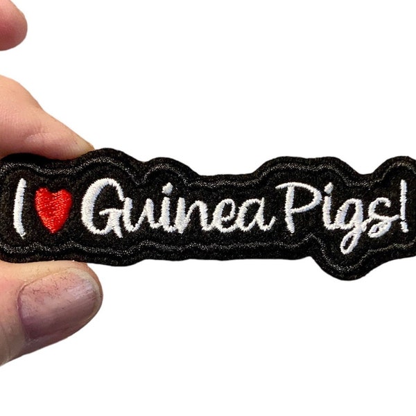 I love Guinea Pigs! Embroidered Iron-On Patch