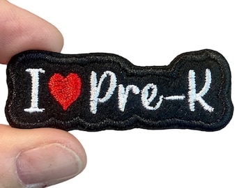 I love Pre-K Embroidered Iron-On Patch - Preschool - School
