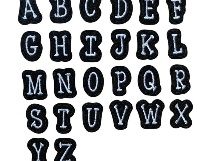 Custom Iron On Letter Patches – 1 3/16 Inch Tall – Embroidered Alphabet Appliques for Jackets, Bags, Hats & DIY Projects