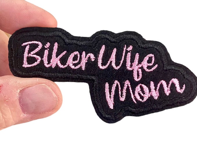BikerWife Mom Embroidered Iron-On Patch - Support your favorite Cheerleader!