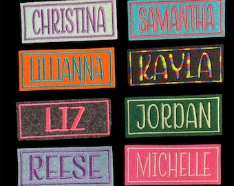 Iron On Name Patch, Birthday Gift Patch, Makeup bag Patch, Bridesmaid Gift, Bag Patch, Travel Bag Patch, Baby Shower Gift Patch