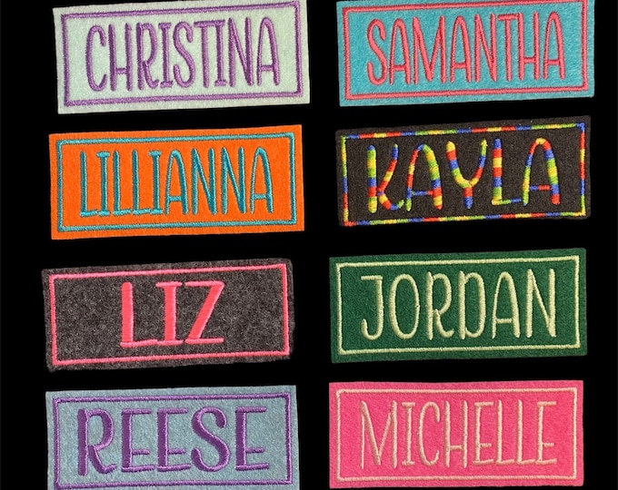Iron On Name Patch, Birthday Gift Patch, Makeup bag Patch, Bridesmaid Gift, Bag Patch, Travel Bag Patch, Baby Shower Gift Patch