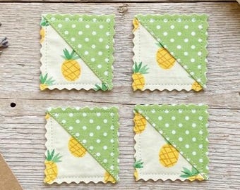 Pineapple Fabric Corner Bookmark, Tropical Green Cotton Page Corner Hugger