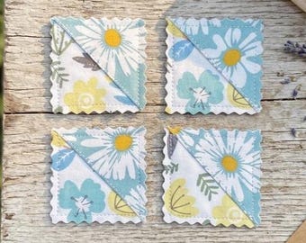 Floral Fabric Corner Bookmark, Shabby Chic Cotton Book Page Corner Hugger