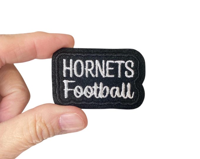 Hornets Football Iron On Patch | Embroidered Football Patch | Team Spirit Patch | Sports Iron On Patch