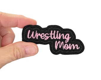 Wrestling Mom Embroidered Iron-On Patch