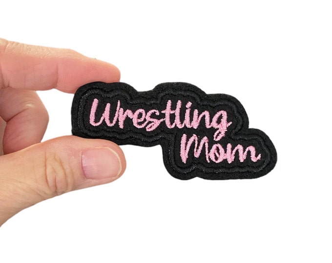 Wrestling Mom Embroidered Iron-On Patch