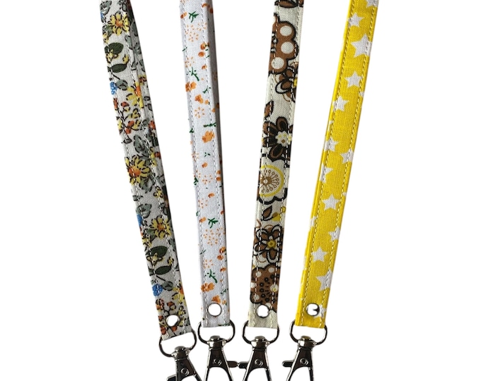 Fabric Wristlet Strap – Cotton Key Fob Holder with Swivel Clasp