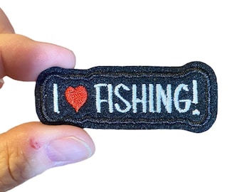 I love FISHING! Embroidered Iron-On Patch