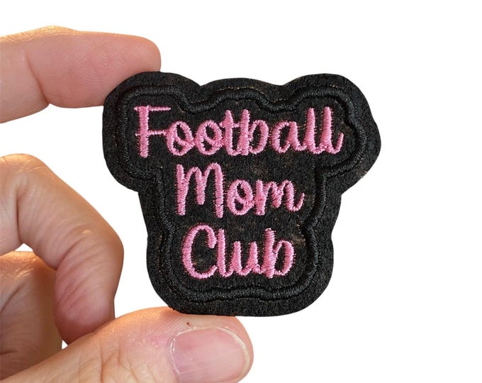 Embroidered Football Mom Club Iron-on Patch