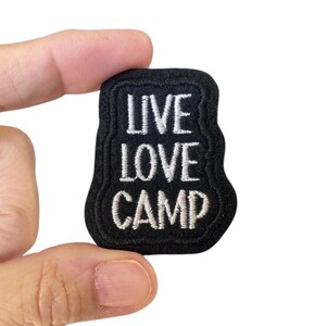 Live Love Camp Iron On Patch – Embroidered Camping Patch for Backpack or Jacket – Outdoor Patch – Campcore Patch – Glamping Gift