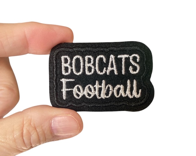 Bobcats Football Iron On Patch | Embroidered Football Patch | Team Spirit Patch | Sports Iron On Patch