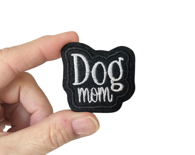 Dog Mom Iron On Patch | Embroidered Patch for Jackets, Bags, Hats | Cute Dog Lover Gift | Dog Mom Embroidery Patch