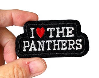 I Love the Panthers Patch – Iron-On Embroidered Mascot Badge for School Spirit Gear