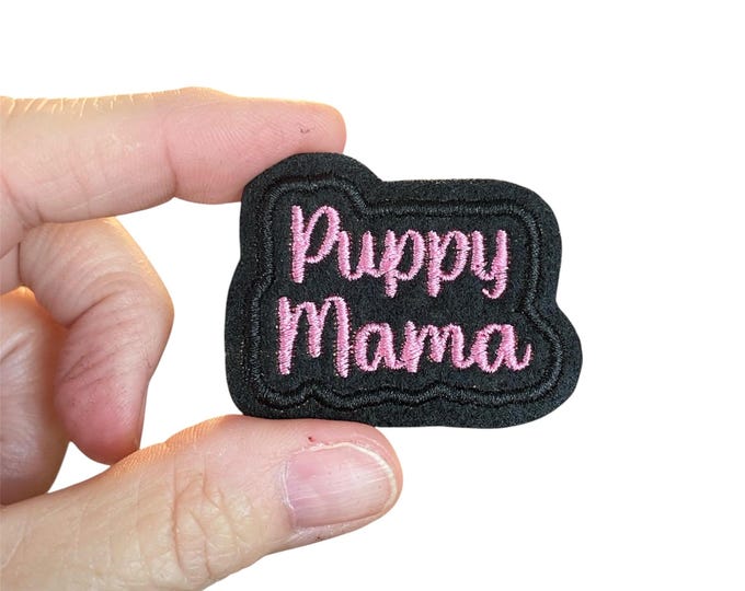 Embroidered Puppy Mama Iron-on Patch