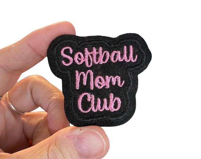 Embroidered Softball Mom Club Iron-on Patch