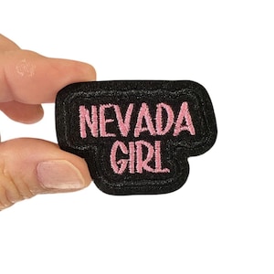 Nevada Girl Embroidered Iron On Patch: State Pride Travel Souvenir