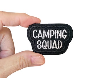 Camping Squad Iron On Patch – Embroidered Camping Patch for Backpack or Jacket – Outdoor Bestie Patch – Campcore Patch – Glamping Gift
