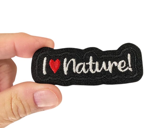 I Love Nature Patch – Iron-On Embroidered Badge for Climbers & Outdoor Gear