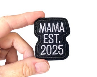 Mama Est. Year Iron On Patch