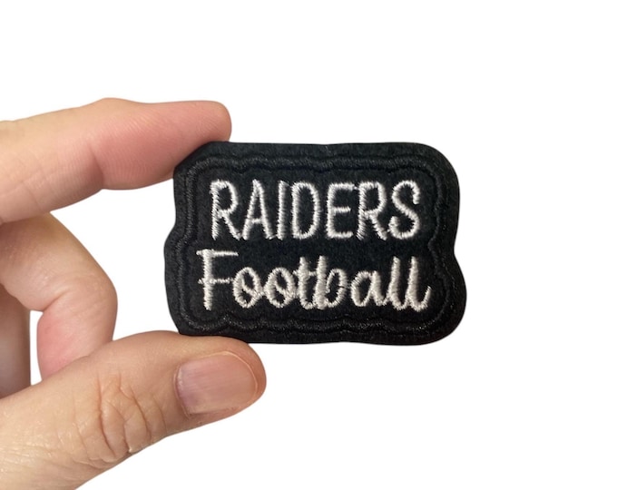 Raiders Football Iron On Patch | Embroidered Football Patch | Team Spirit Patch | Sports Iron On Patch