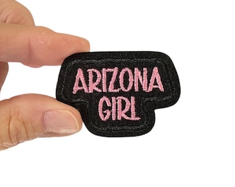 Arizona Girl Embroidered Iron On Patch: Desert Travel Souvenir