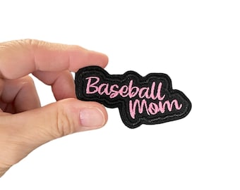 Baseball Mom Embroidered Iron-On Patch