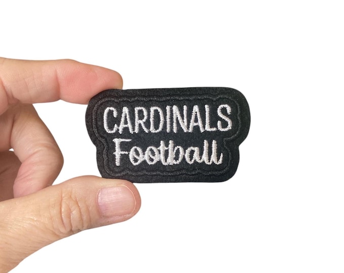Cardinals Football Iron On Patch – Embroidered Sports Patch for Backpack, Jacket, or Hat – Team Spirit Patch – Game Day Patch – Mascot Patch