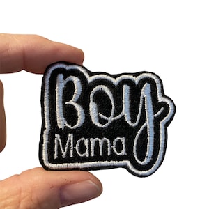 Boy Mama Embroidered Iron-On Patch