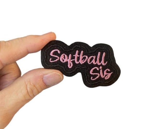 Softball Sis Patch – Embroidered Iron-On for Jackets, Bags, Hats