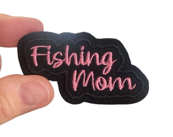 Fishing Mom Embroidered Iron-On Patch