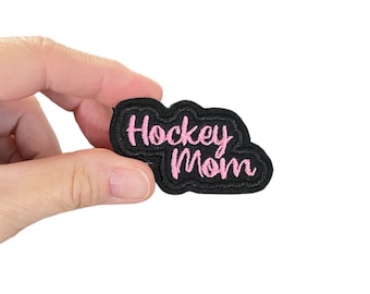 Hockey Mom Embroidered Iron-On Patch