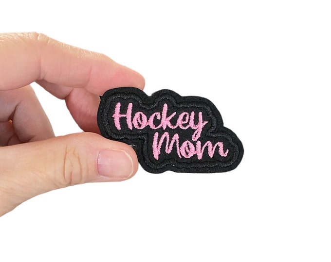 Hockey Mom Embroidered Iron-On Patch