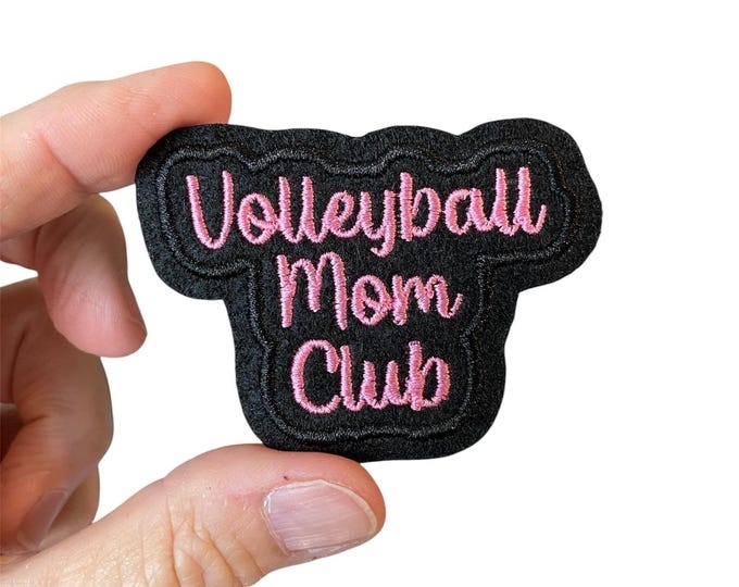 Embroidered Volleyball Mom Club Iron-on Patch