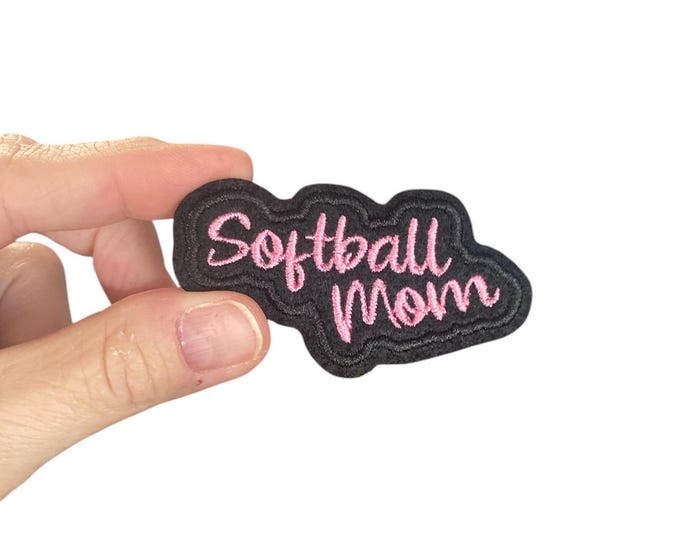 Softball Mom Embroidered Iron-On Patch - Support your favorite Softball player!