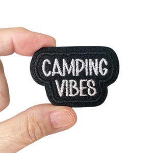Camping Vibes Iron On Patch – Embroidered Outdoor Patch for Backpack/Jacket – Campcore Aesthetic Patch – Nature Lover Gift – Glamping Patch