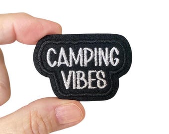 Camping Vibes Iron On Patch – Embroidered Outdoor Patch for Backpack/Jacket – Campcore Aesthetic Patch – Nature Lover Gift – Glamping Patch