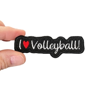 I love Volleyball! Embroidered Iron-On Patch