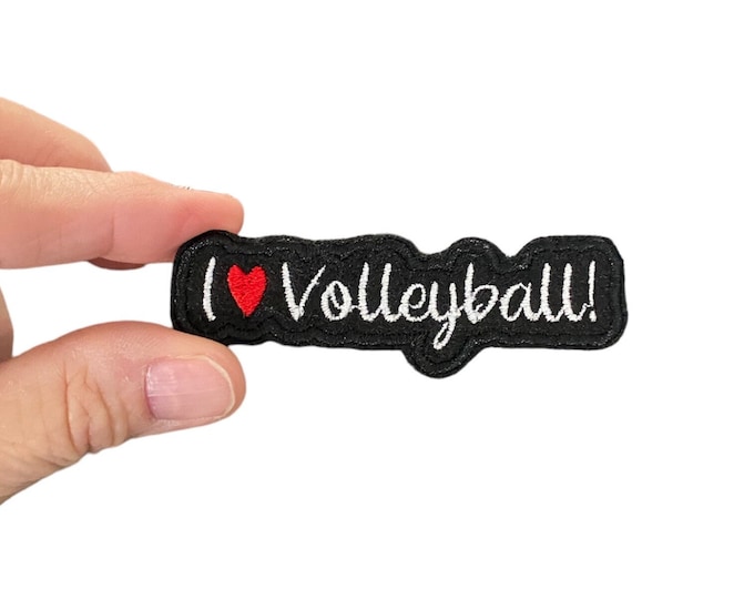 I love Volleyball! Embroidered Iron-On Patch