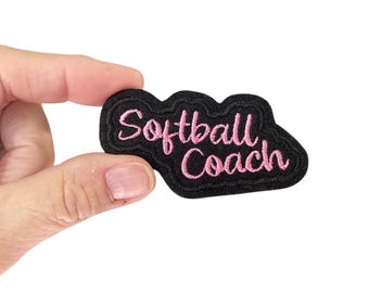 Softball Coach Embroidered Iron-On Patch - Support your favorite Softball Players!